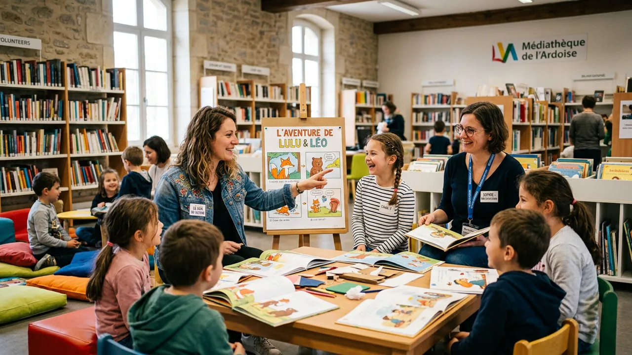 Activités de prêt et médiation documentaire à la bibliothèque municipale d'Ardoix